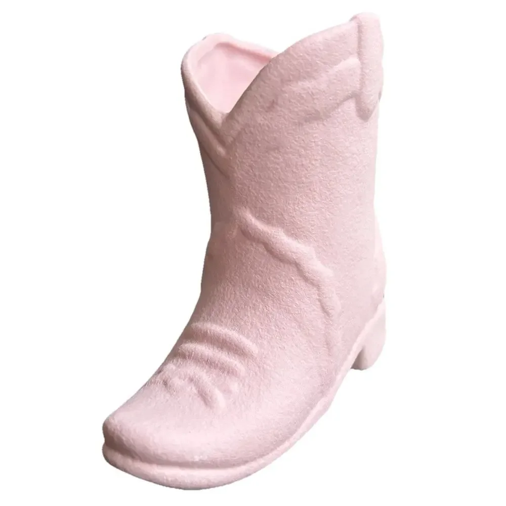 Paddywax Pink Cowboy Boot Scented Jar Candle Yuzu Woods 8-Ounce Ceramic New